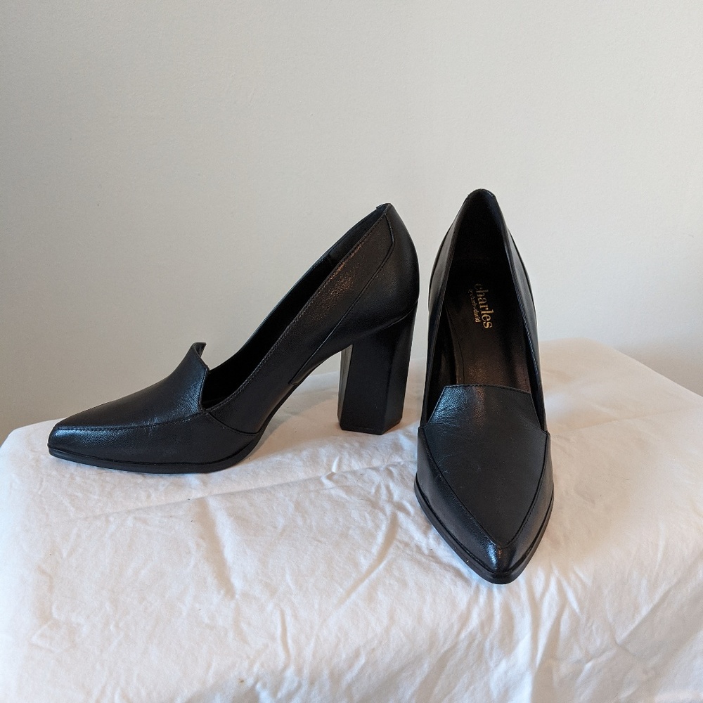 Charles by Charles David Leather Block Heel Pumps